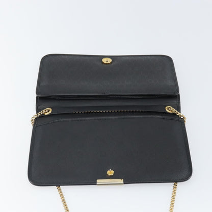 Christian Dior Vintage Chain Flap Shoulder Bag Leather, BLACK, LEATHER, Shoulder bag