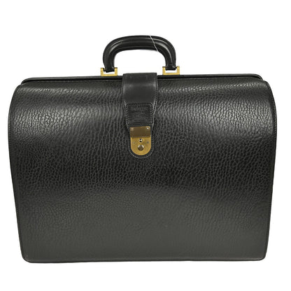 Burberry DK88 Doctor Bag Leather, BLACK, LEATHER, Handbag