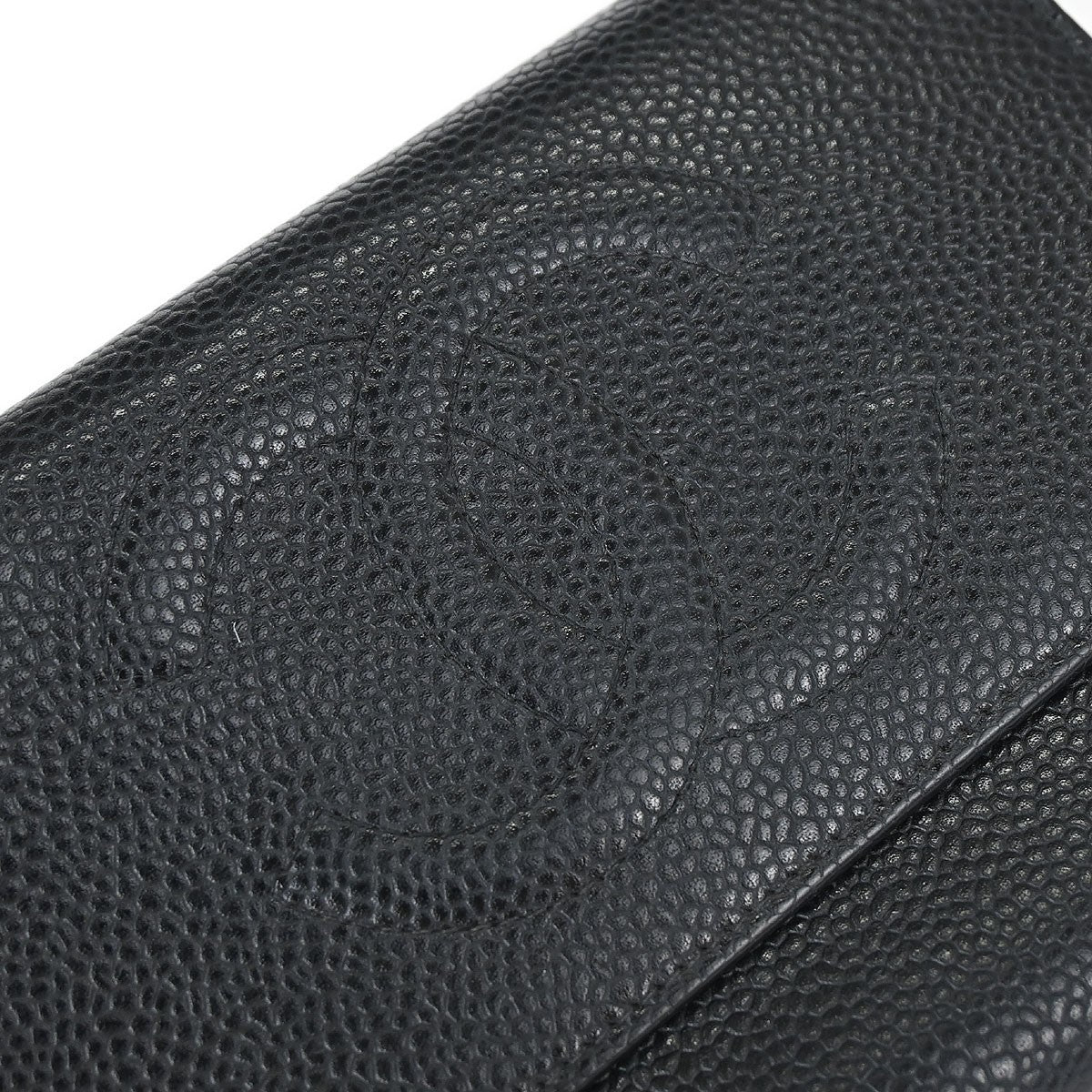 Chanel Timeless CC French Wallet Caviar, Black, Calfskin, Wallet