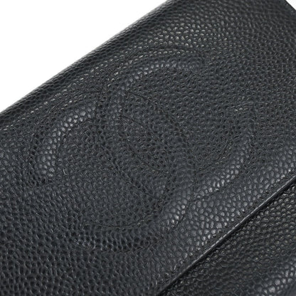 Chanel Timeless CC French Wallet Caviar, Black, Calfskin, Wallet
