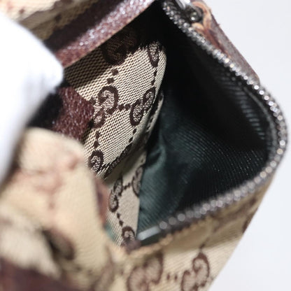 Gucci Vintage Double Belt Bag GG Canvas with Leather, BEIGE, CANVAS, Clutche & pouche