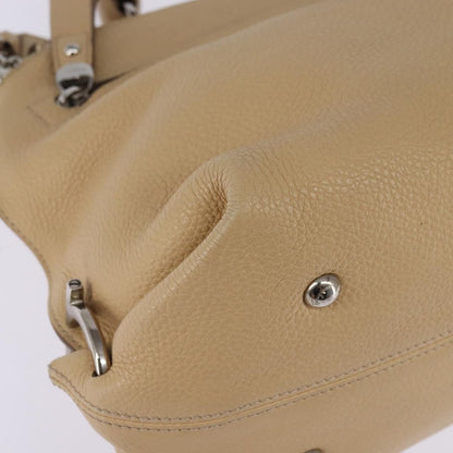 Salvatore Ferragamo Sofia Satchel Grainy Leather, BEIGE, LEATHER, Handbag