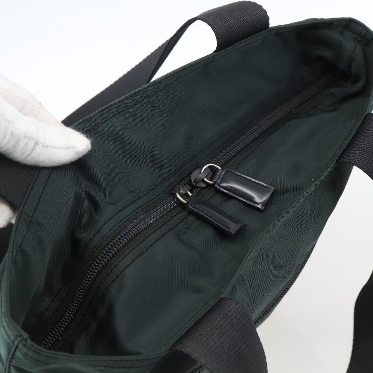 Prada Vintage Zip Tote Tessuto, Green, Nylon, Tote Bag