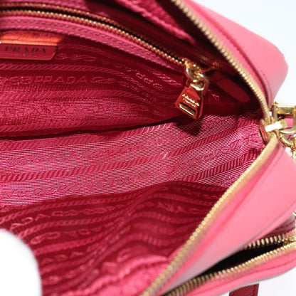 Prada Front Pocket Crossbody Bag Saffiano Leather, PINK, LEATHER, Shoulder bag