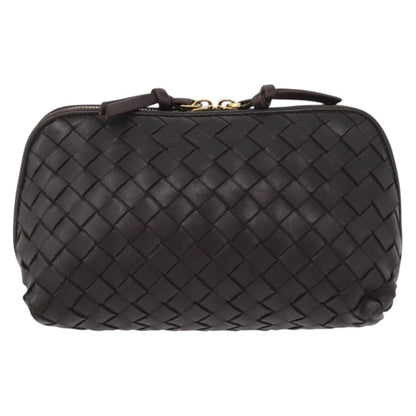 Bottega Veneta Intrecciato Leather, BROWN, LEATHER, Clutche & pouche