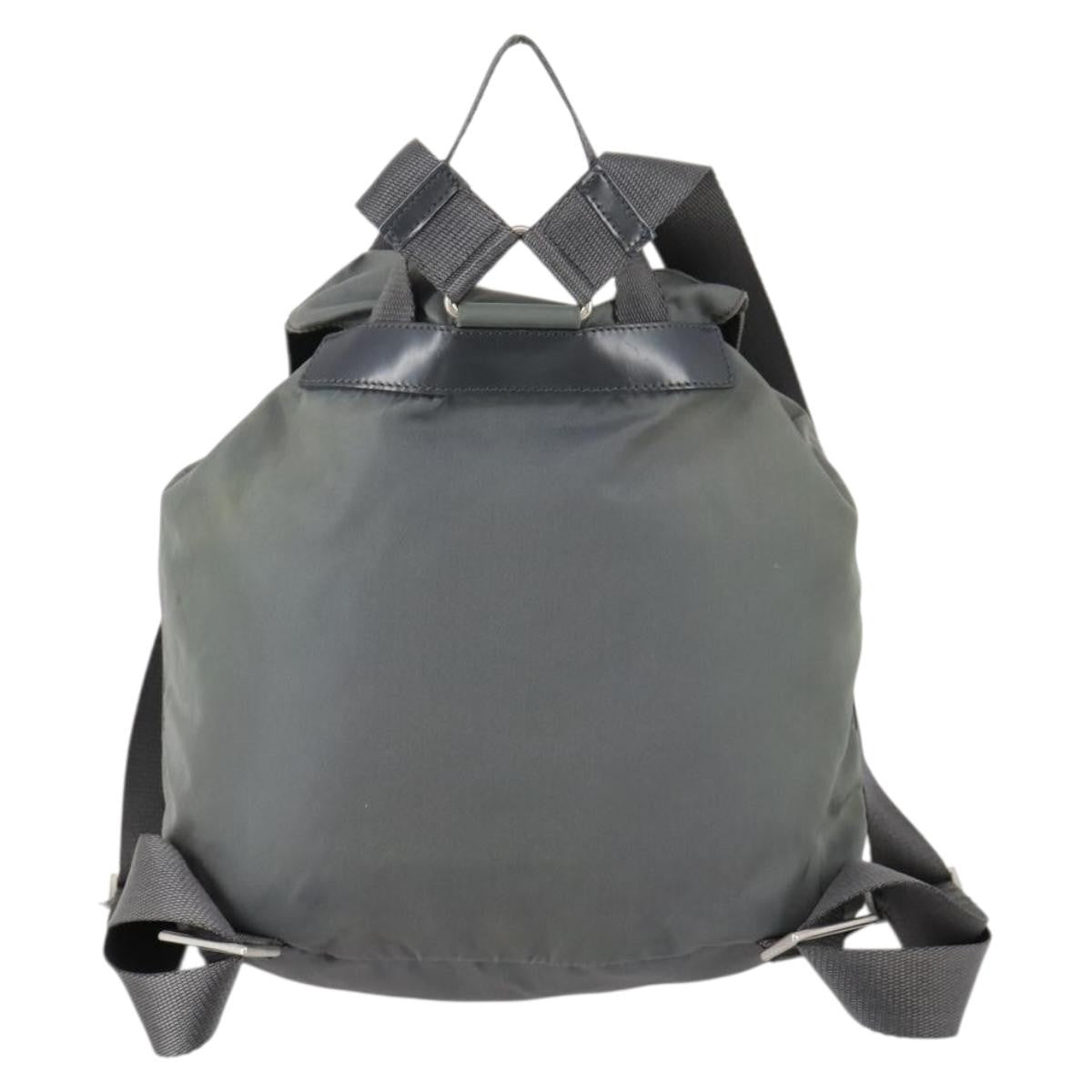 Prada Double Front Pocket Backpack Tessuto, Gray, Nylon, Backpack