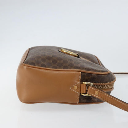 Celine Vintage Macadam Shoulder Bag Canvas and Leather, BROWN, CANVAS, Shoulder bag