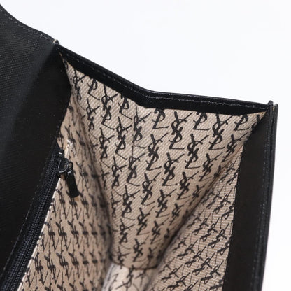Saint Laurent Vintage Pouch Leather, BLACK, LEATHER, Clutche & pouche