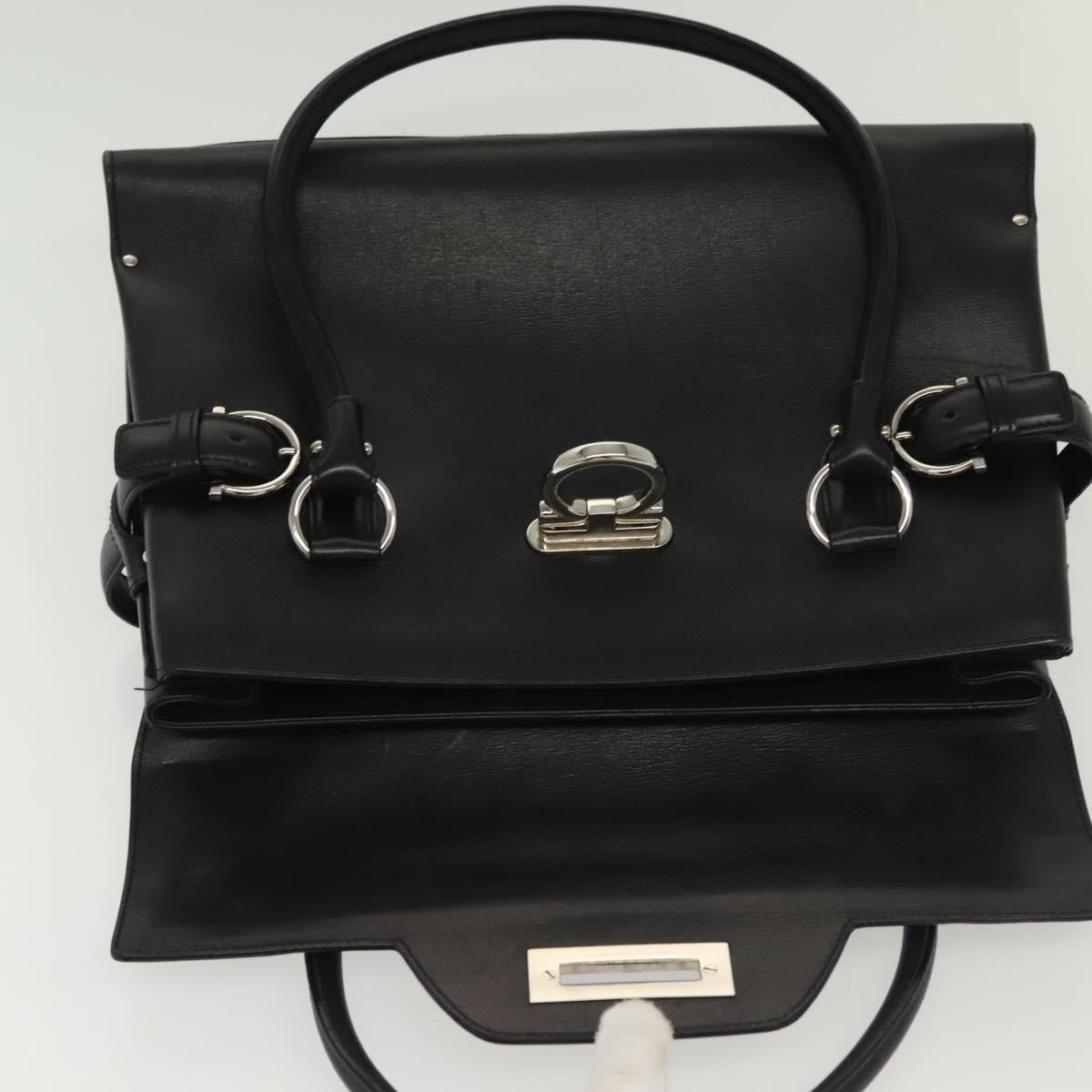 Salvatore Ferragamo Virna Satchel Leather, BLACK, LEATHER, Handbag
