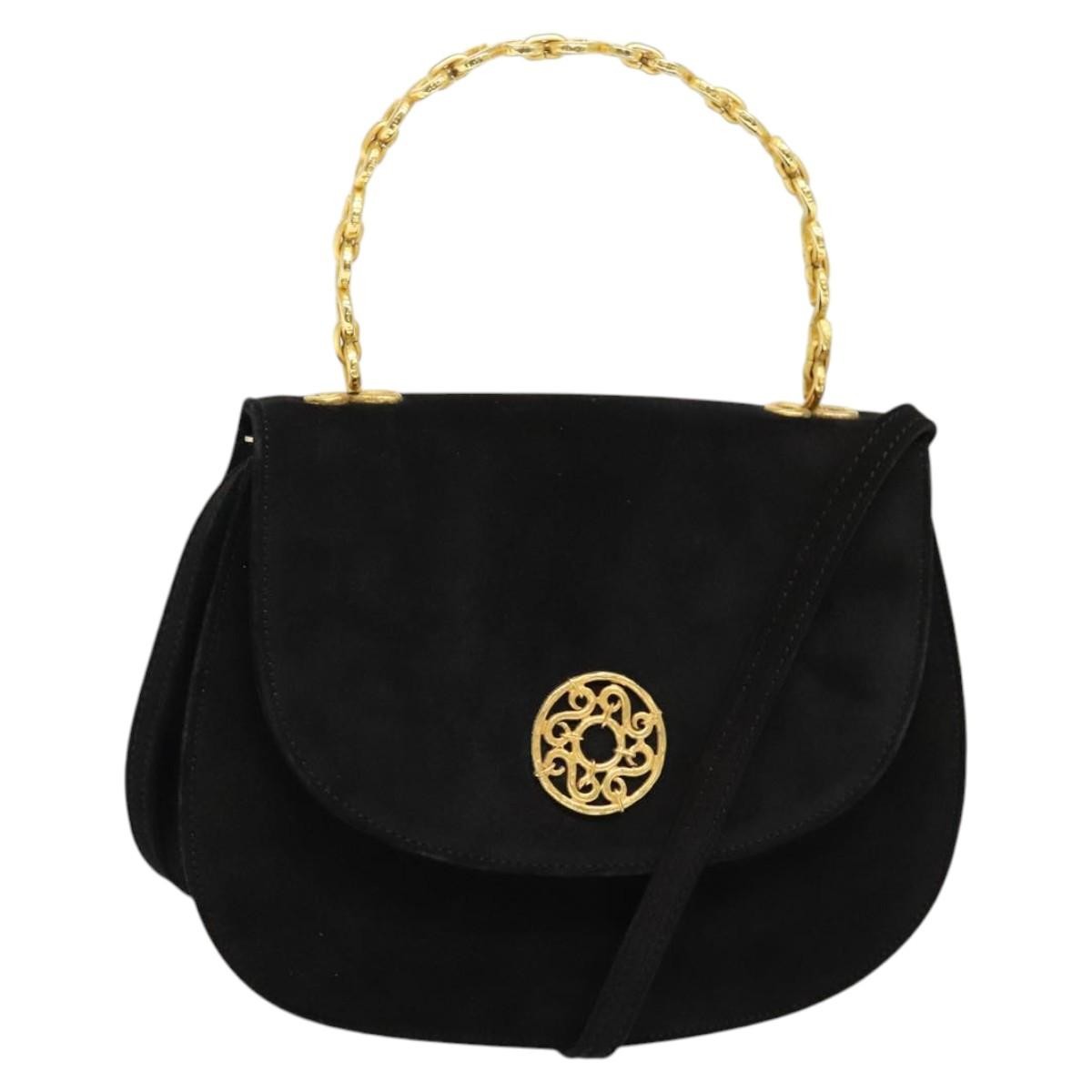 Celine Handbag Suede, BLACK, SUEDE, Handbag