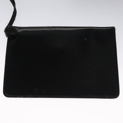 Salvatore Ferragamo Gancini Wristlet Clutch Leather, BLACK, EMERALD, Clutche & pouche