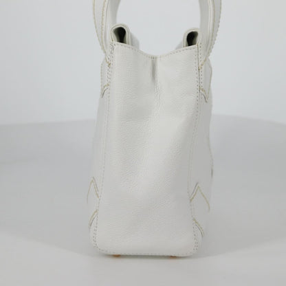 Chanel CC Stitch Tote Caviar, WHITE, LEATHER, Handbag