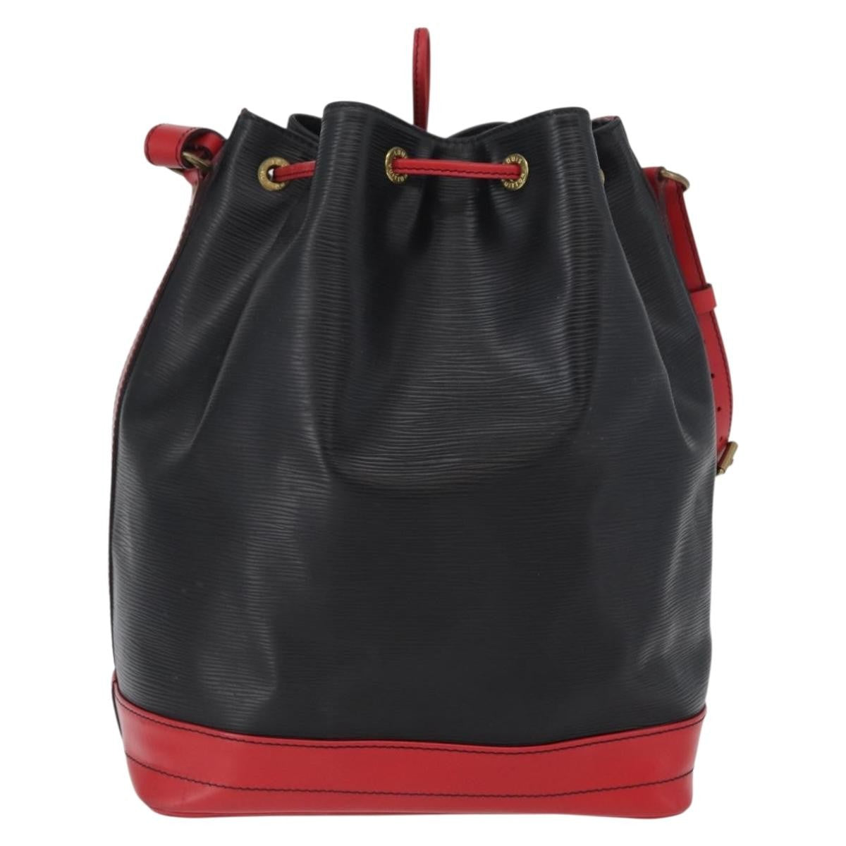 Louis Vuitton Bicolor Noe Handbag Epi Leather, BLACK, LEATHER, Shoulder bag
