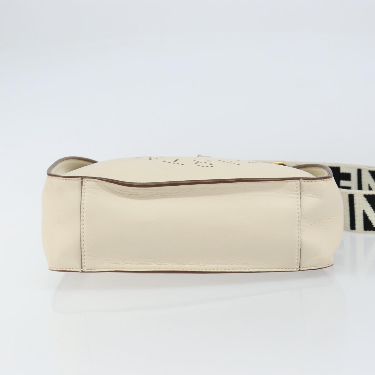 Stella McCartney Logo Crossbody Bag Perforated Faux Leather, BEIGE, LEATHER, Shoulder bag