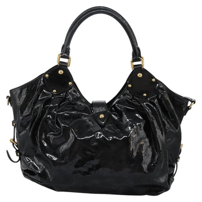 Louis Vuitton L Hobo Surya Leather, Black, Patent Leather, Handbag