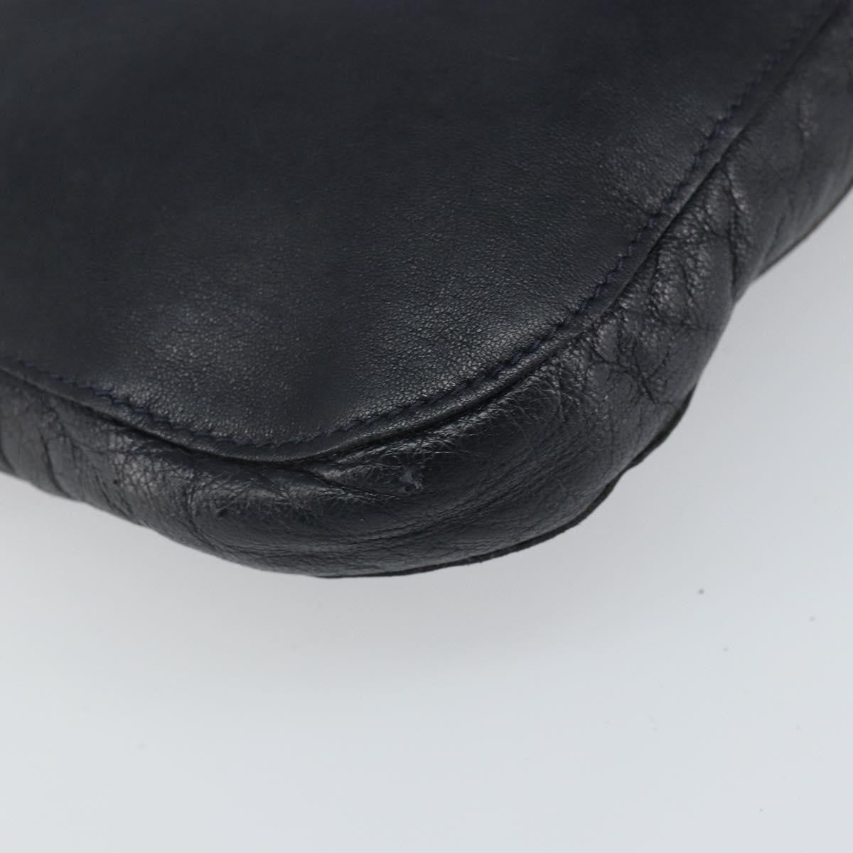 Celine Vintage Shoulder Bag Leather, NAVY, LEATHER, Shoulder bag