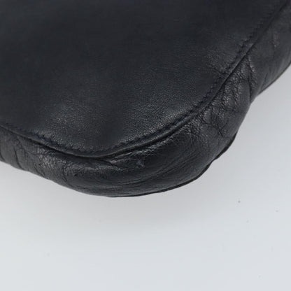 Celine Vintage Shoulder Bag Leather, NAVY, LEATHER, Shoulder bag