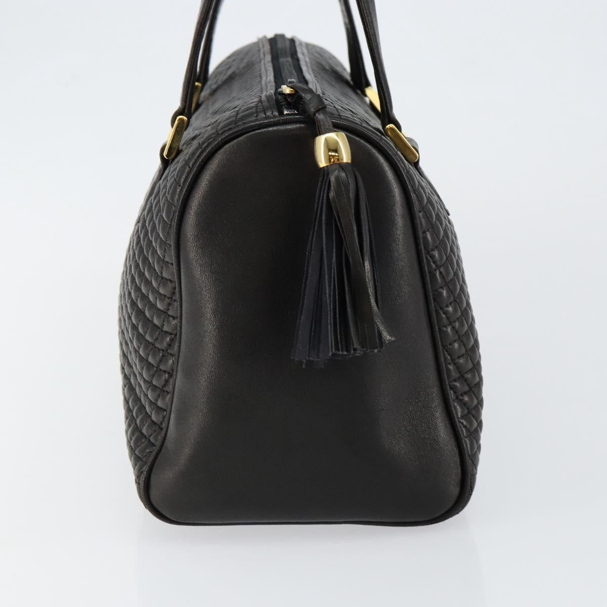 Bally Vintage Handbag Quilted Leather, BLACK, LEATHER, Handbag