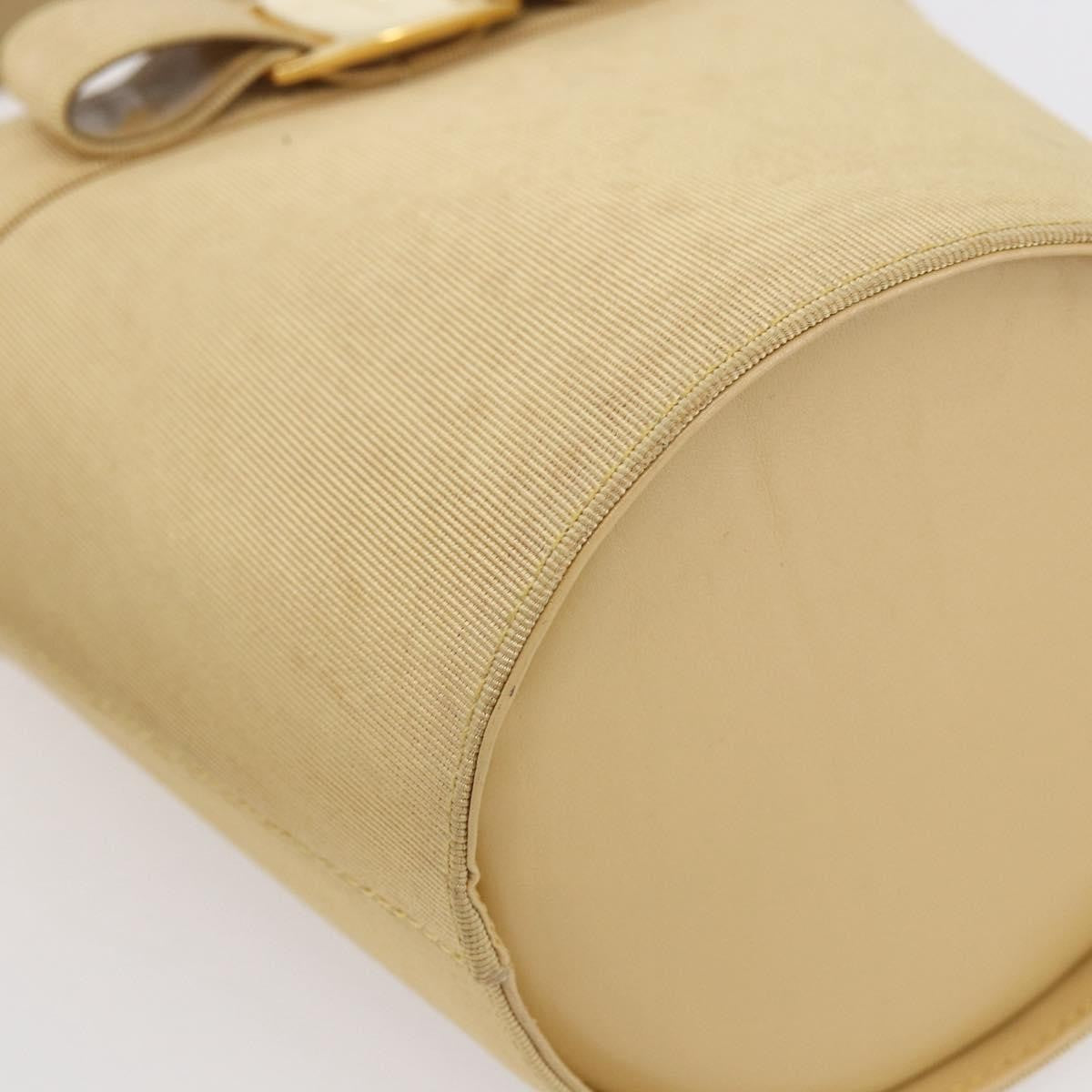 Salvatore Ferragamo Vala Handbag Canvas, YELLOW, CANVAS, Handbag