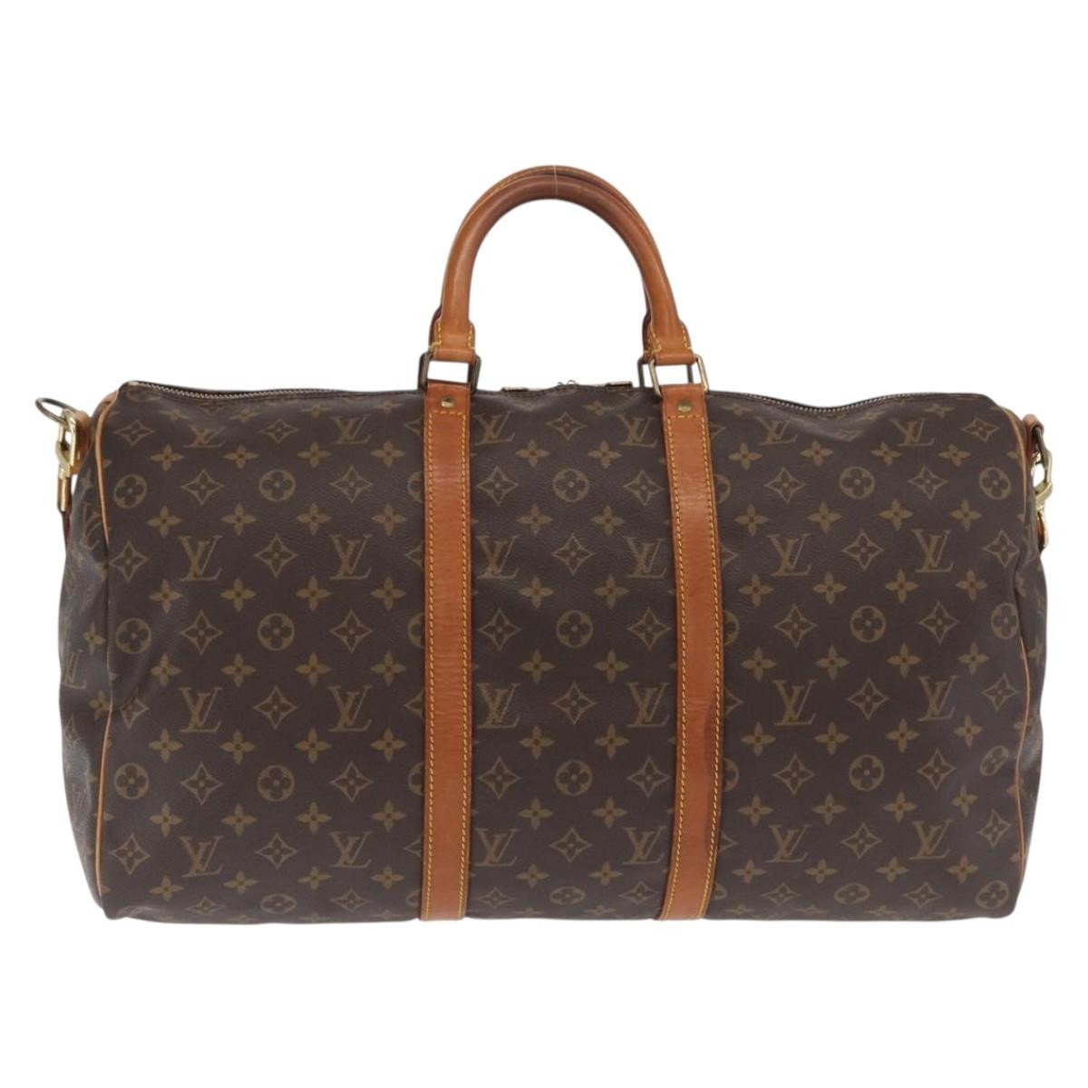 Louis Vuitton Keepall Bandouliere Bag Monogram Canvas, BROWN, CANVAS, Travel bag
