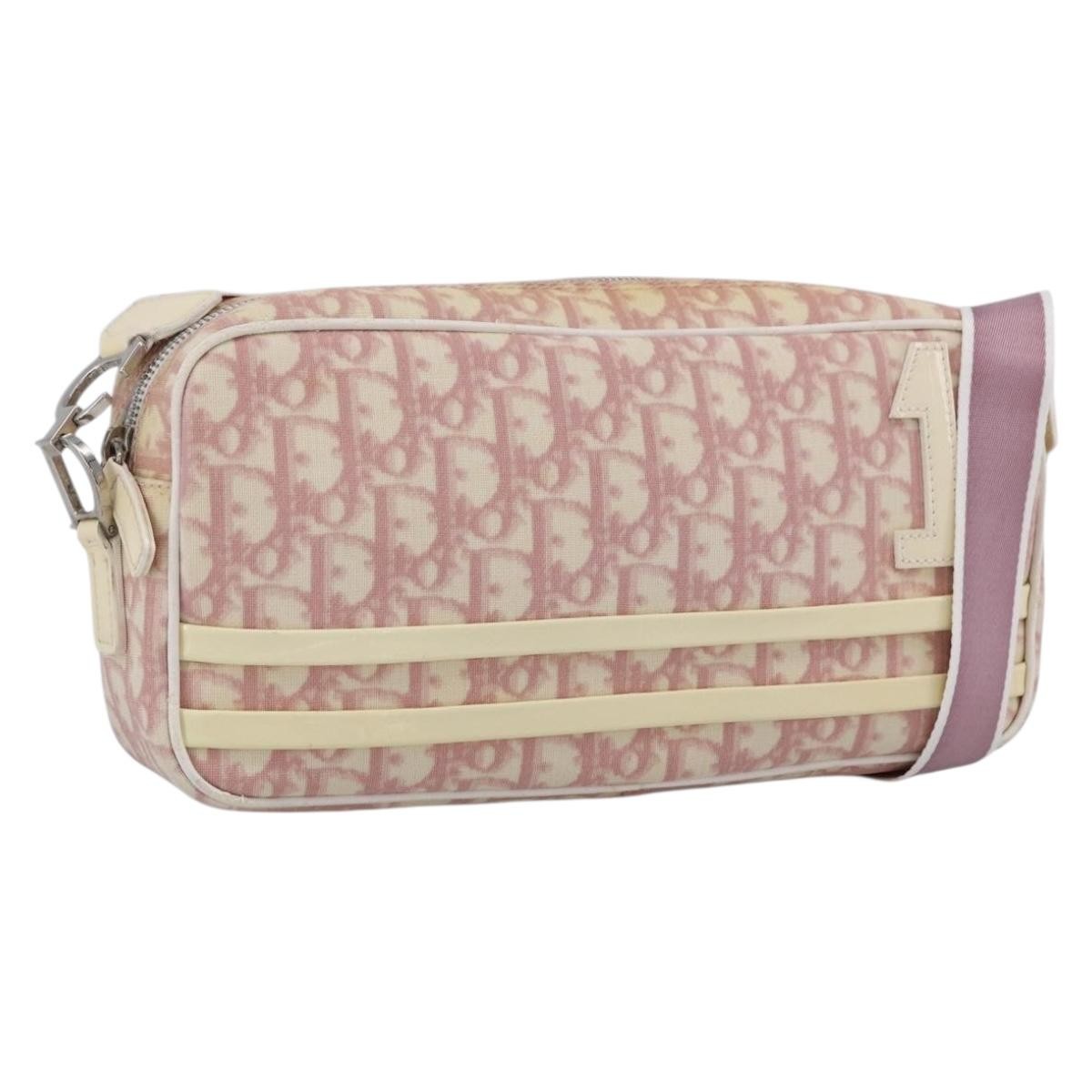 Christian Dior Vintage Crossbody Bag Diorissimo Canvas, PINK, CANVAS, Shoulder bag