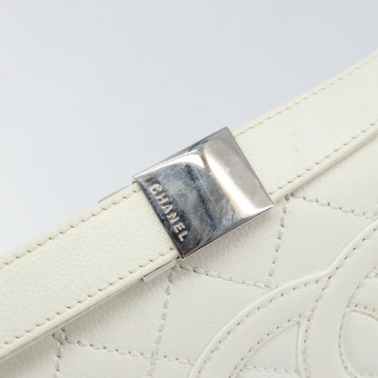 Chanel Vintage Timeless CC Adjustable Shoulder Bag Quilted Calfskin, White, Leather, Shoulder Bag