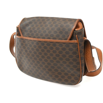 Celine Vintage Macadam Shoulder Bag Canvas and Leather, BROWN, CANVAS, Shoulder bag