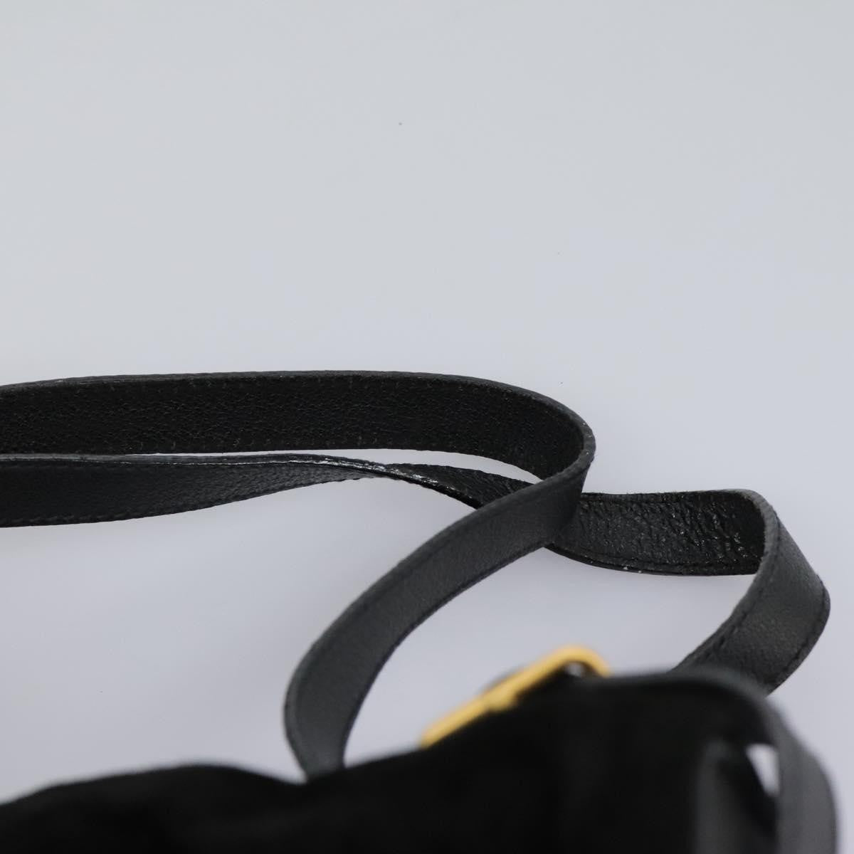 Gucci Vintage Bamboo Backpack Suede, BLACK, SUEDE, Backpack