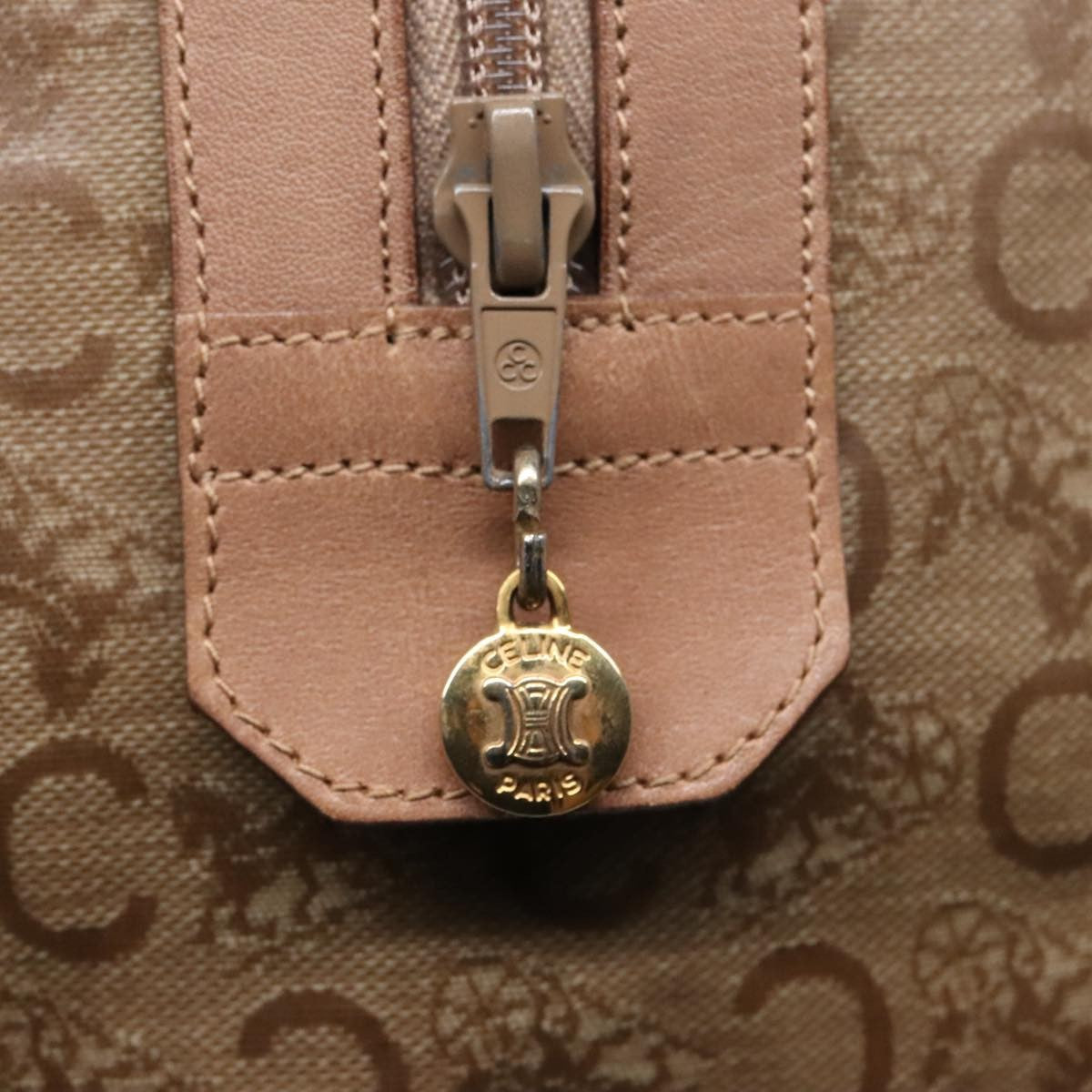 Celine Vintage Macadam Handbag Macadam, BEIGE, LEATHER, Handbag
