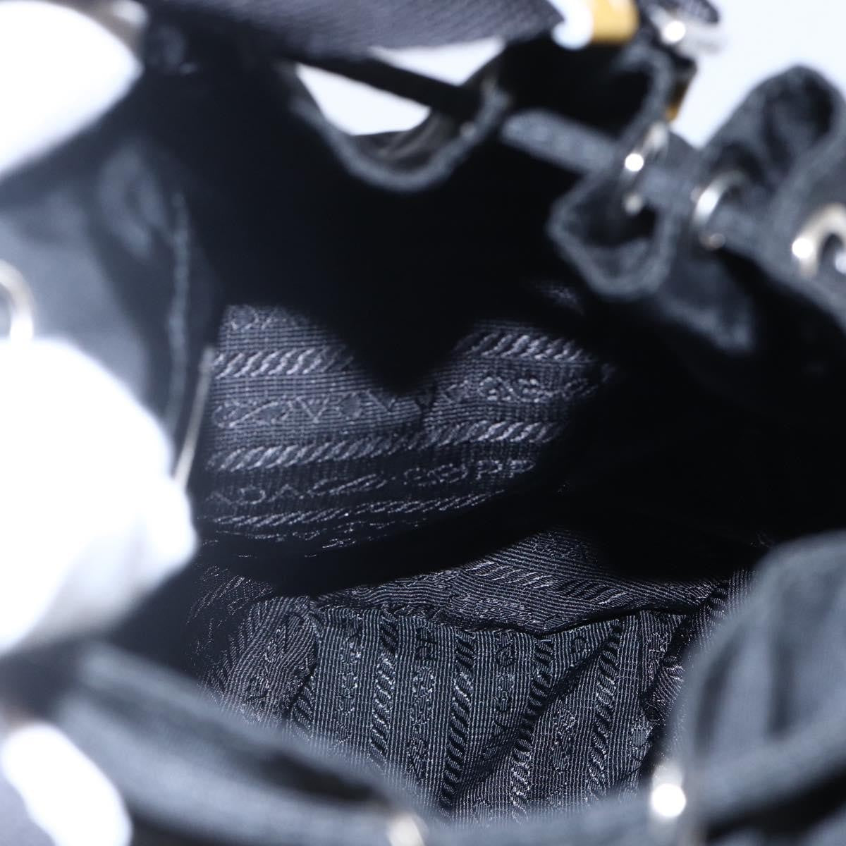 Prada Duet Drawstring Bucket Bag Tessuto, Black, Nylon, Handbag