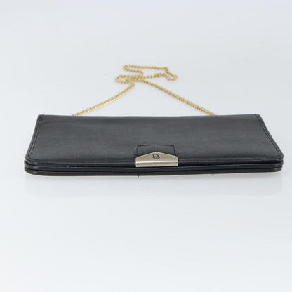 Christian Dior Vintage Chain Flap Shoulder Bag Leather, BLACK, LEATHER, Shoulder bag