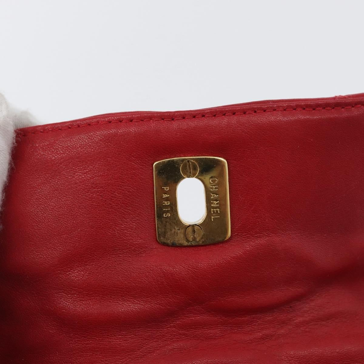 Chanel Vintage CC Flap Waist Bag Quilted Lambskin, Red, Leather, Clutch