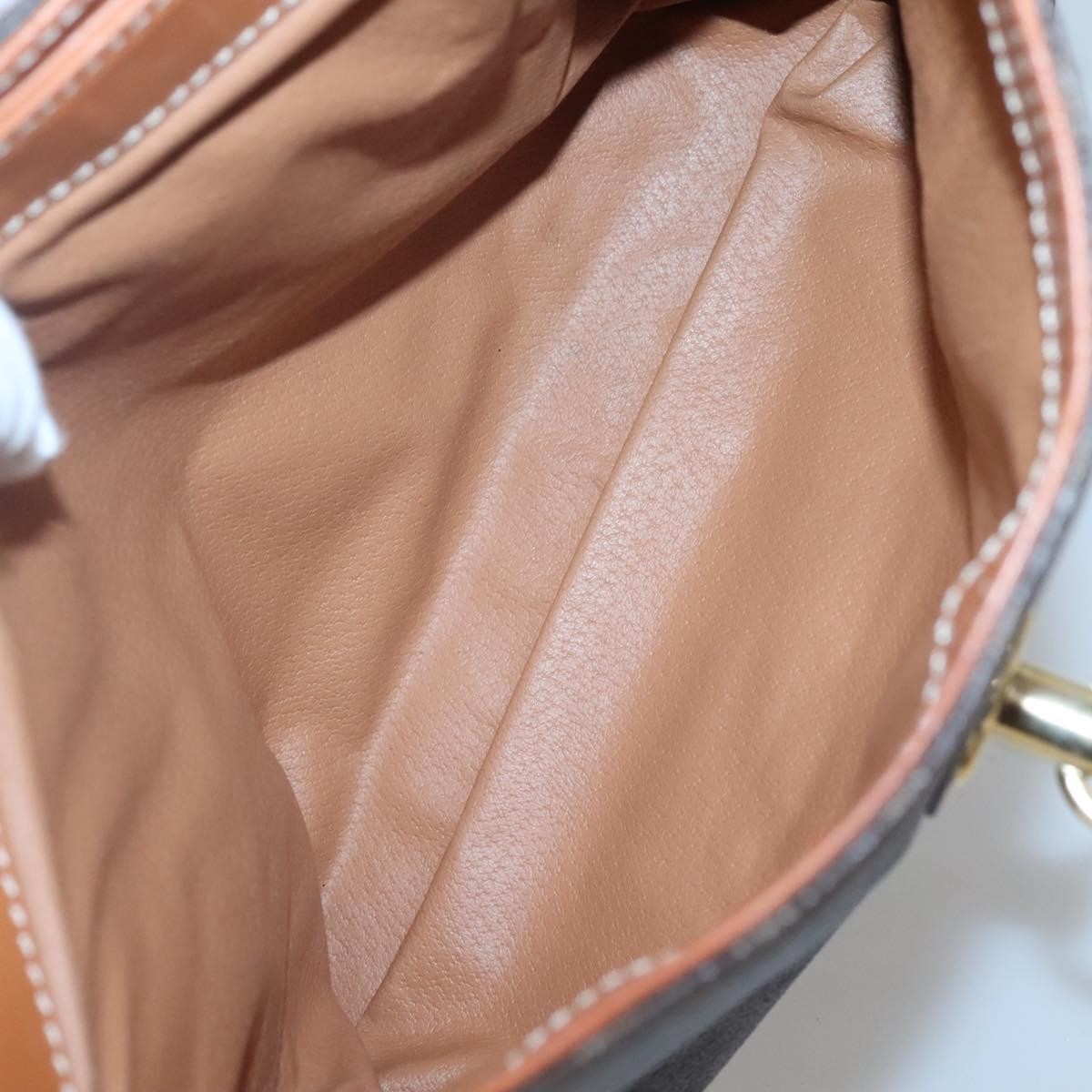 Celine Macadam Handbag Macadam with leather, BROWN, CANVAS, Handbag