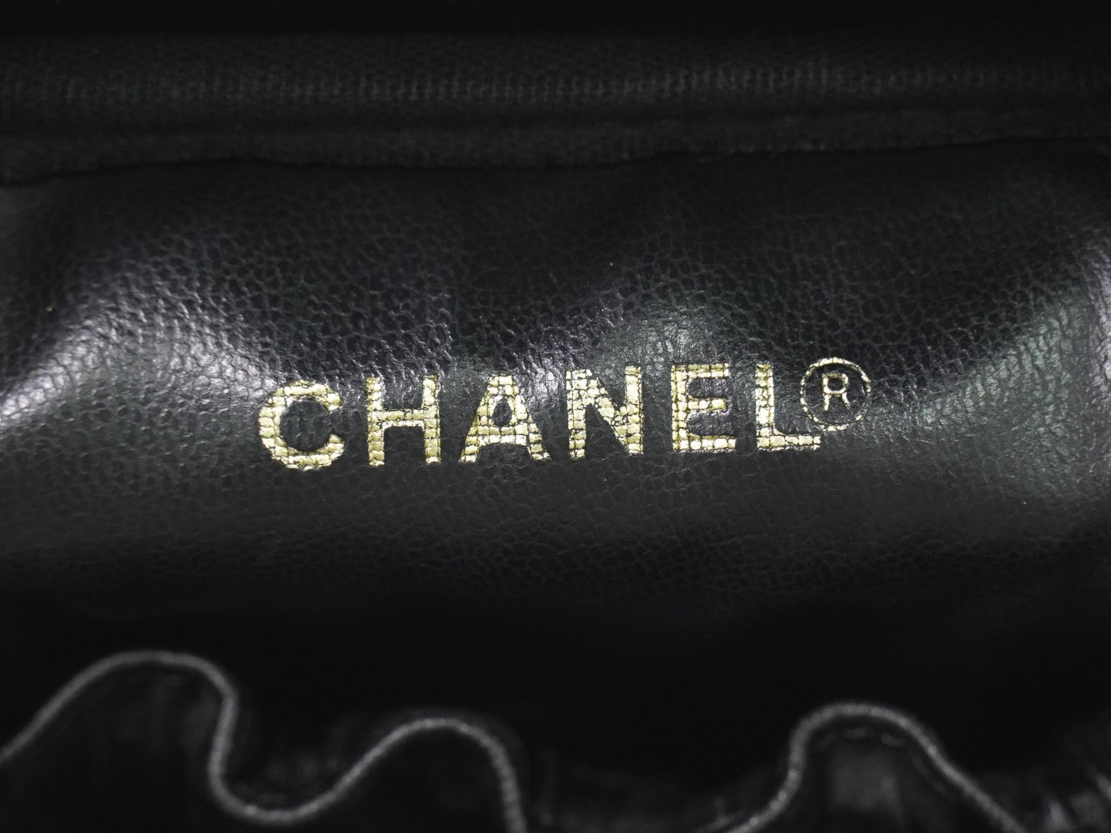 Chanel Vanity pouch Leather, BLACK, LEATHER, Toiletry Case