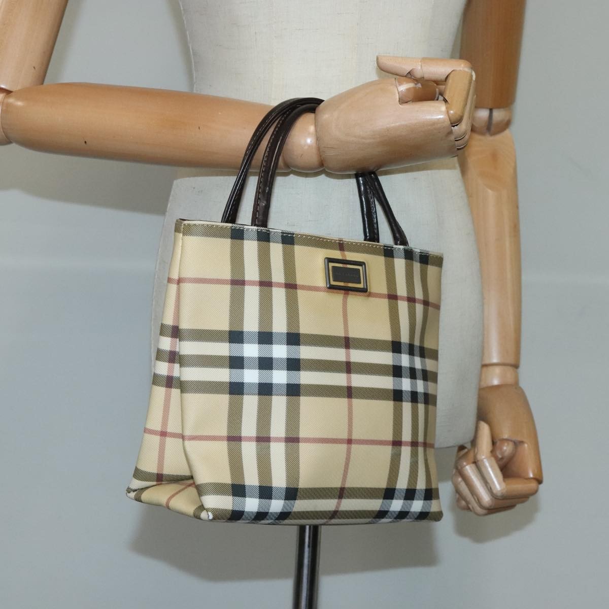 Burberry Nova Check Tote canvas check pattern, BEIGE, CANVAS, Handbag