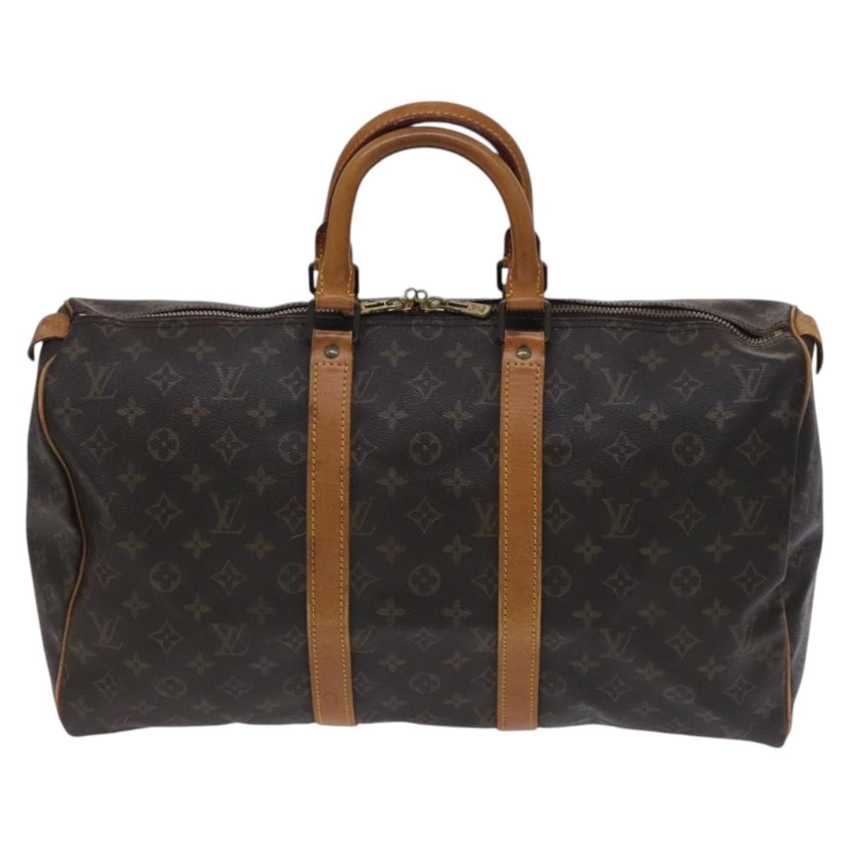Louis Vuitton Keepall Bag Monogram Canvas, BROWN, CANVAS, Travel bag