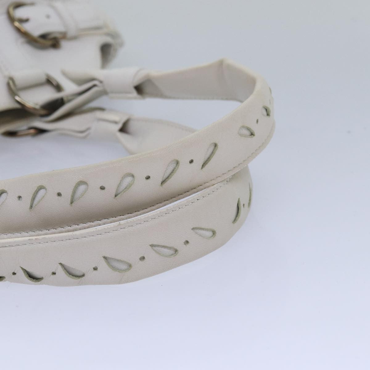 Salvatore Ferragamo Marisa Satchel Leather, WHITE, LEATHER, Handbag