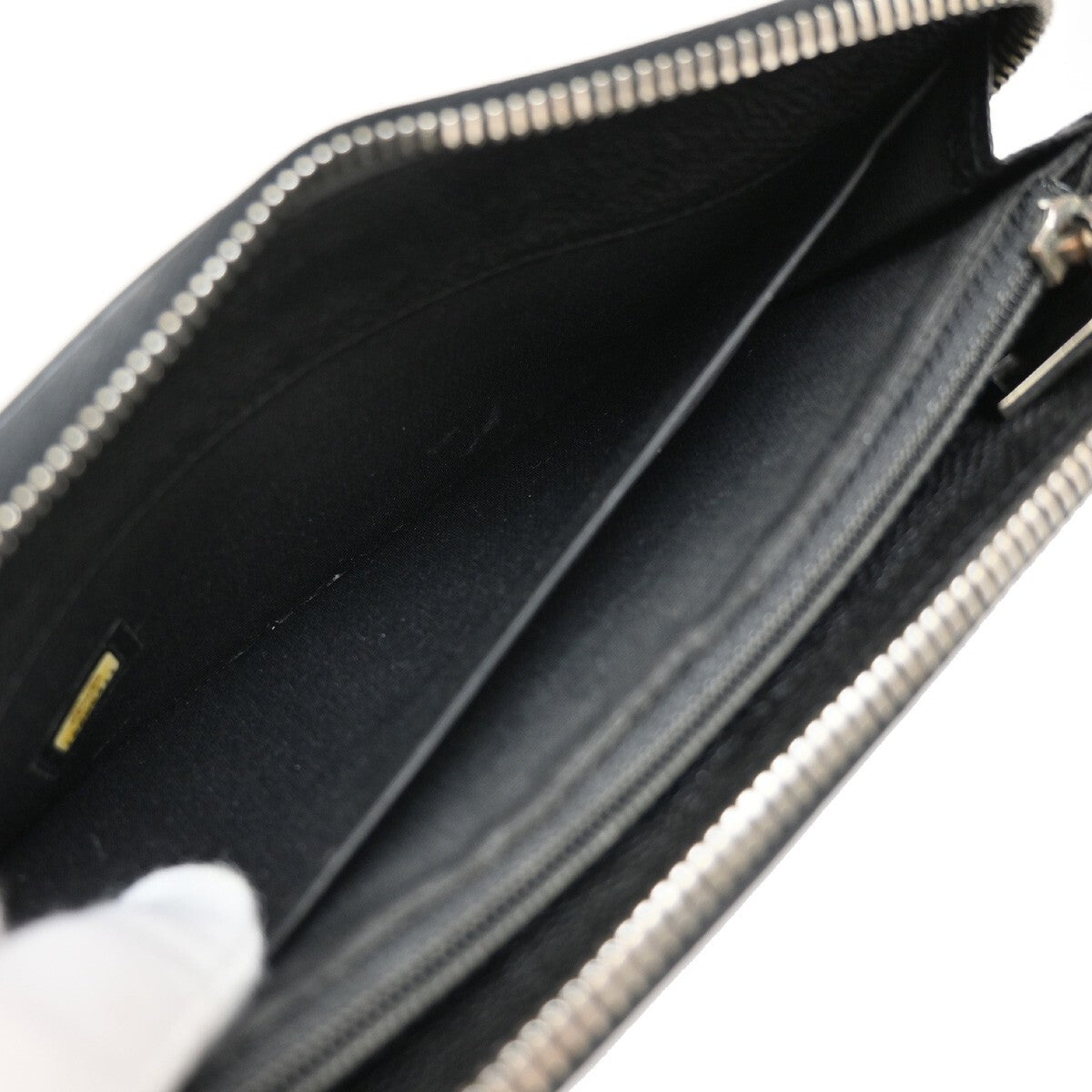 Chanel CC Logo Zipper Long Bifold Leather, BLACK, CALFSKIN, Wallets