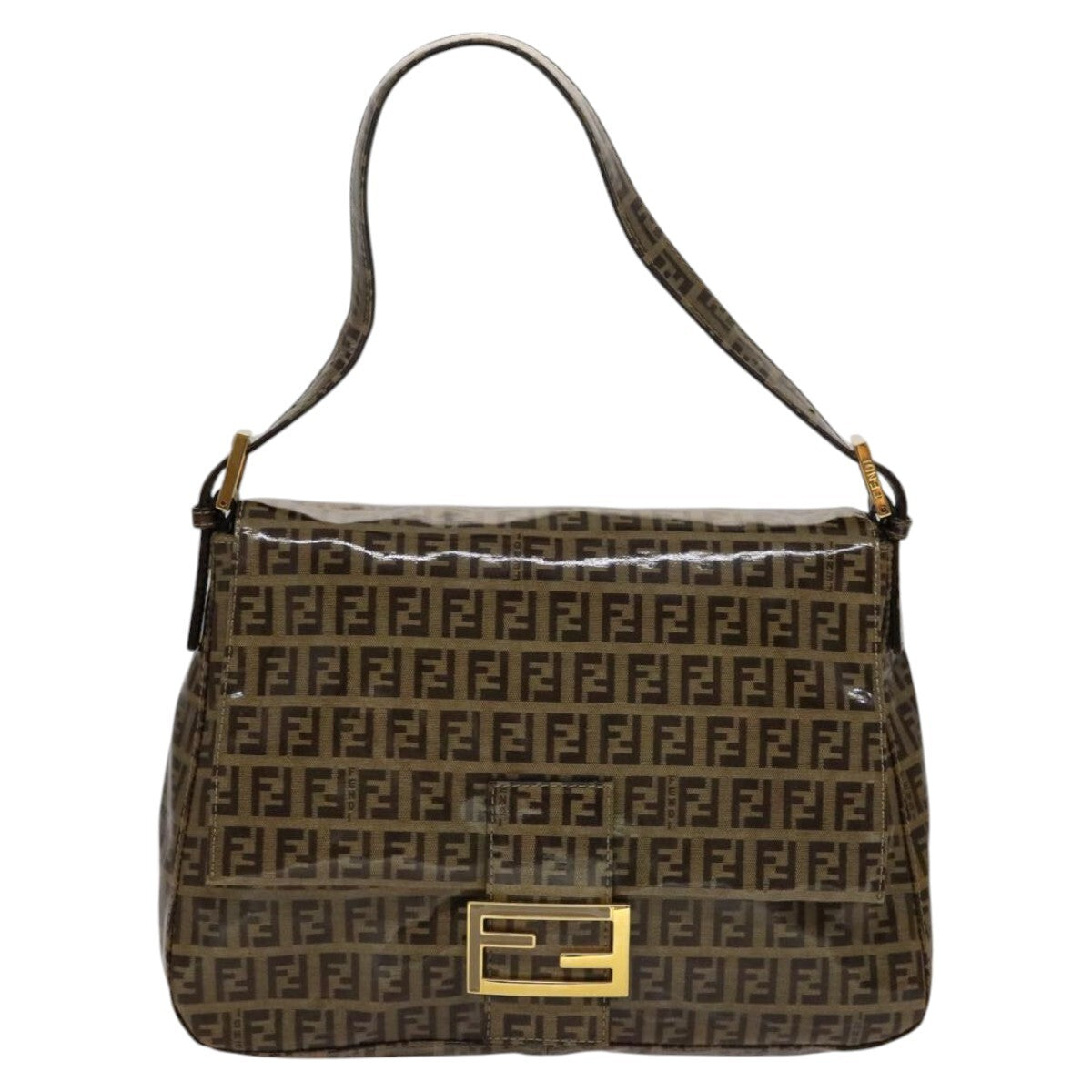 Fendi Mamma Baguette Zucca canvas, BROWN, CANVAS, Handbag