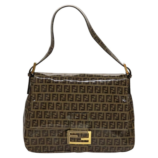 Fendi Mamma Baguette Zucca canvas, BROWN, CANVAS, Handbag