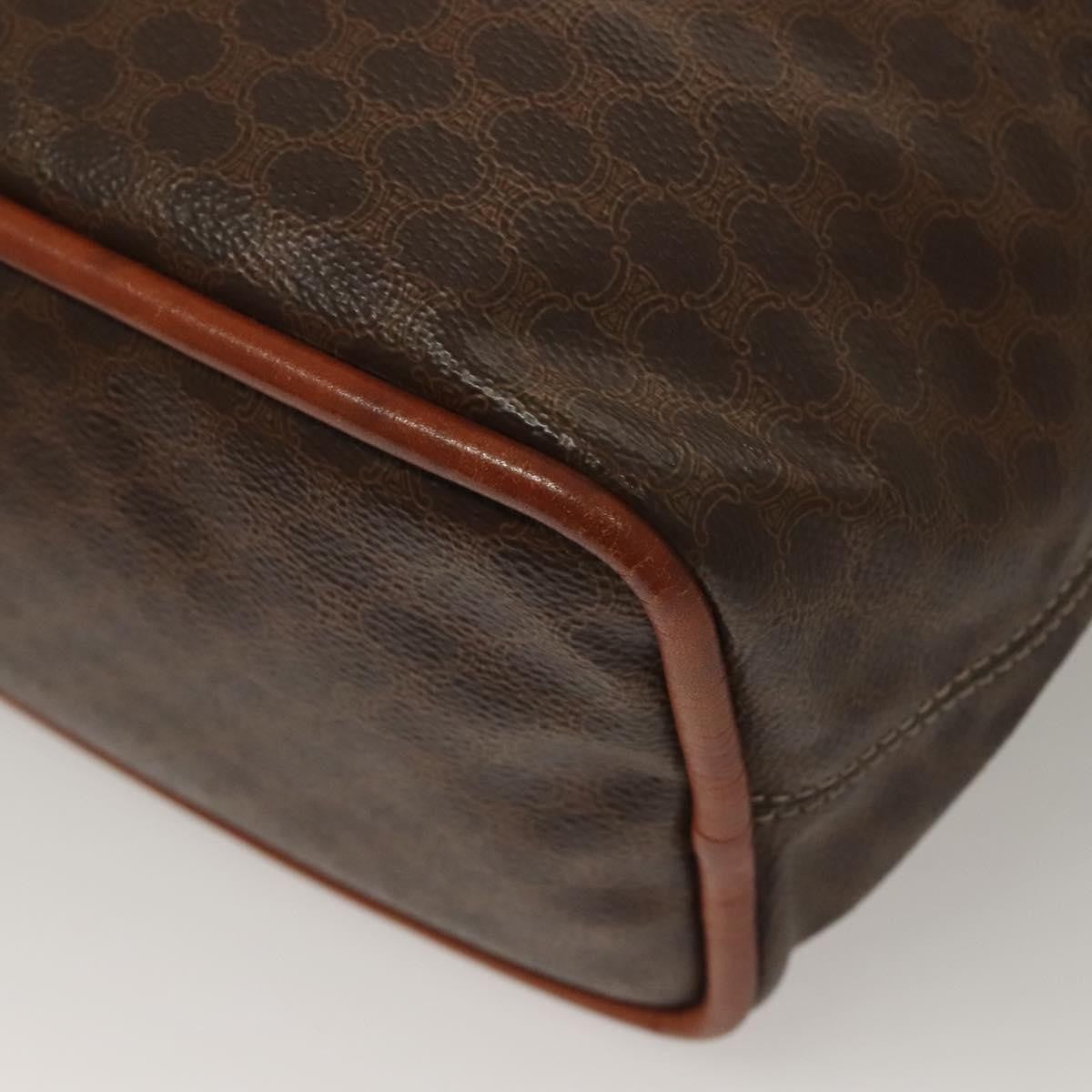 Celine Macadam Handbag Macadam with leather, BROWN, CANVAS, Handbag