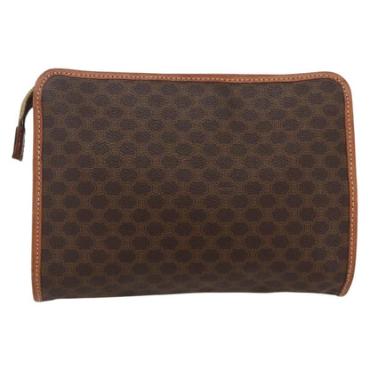 Celine Macadam Pochette Canvas and Leather, BROWN, CANVAS, Clutche & pouche