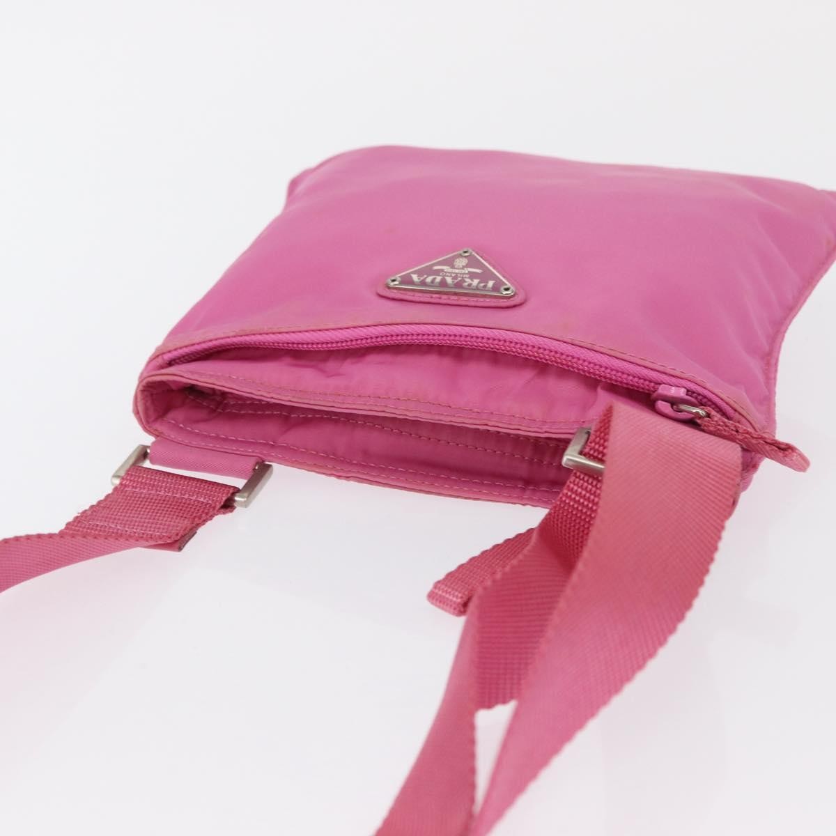 Prada Front Pocket Messenger Bag Tessuto, PINK, NYLON, Shoulder bag