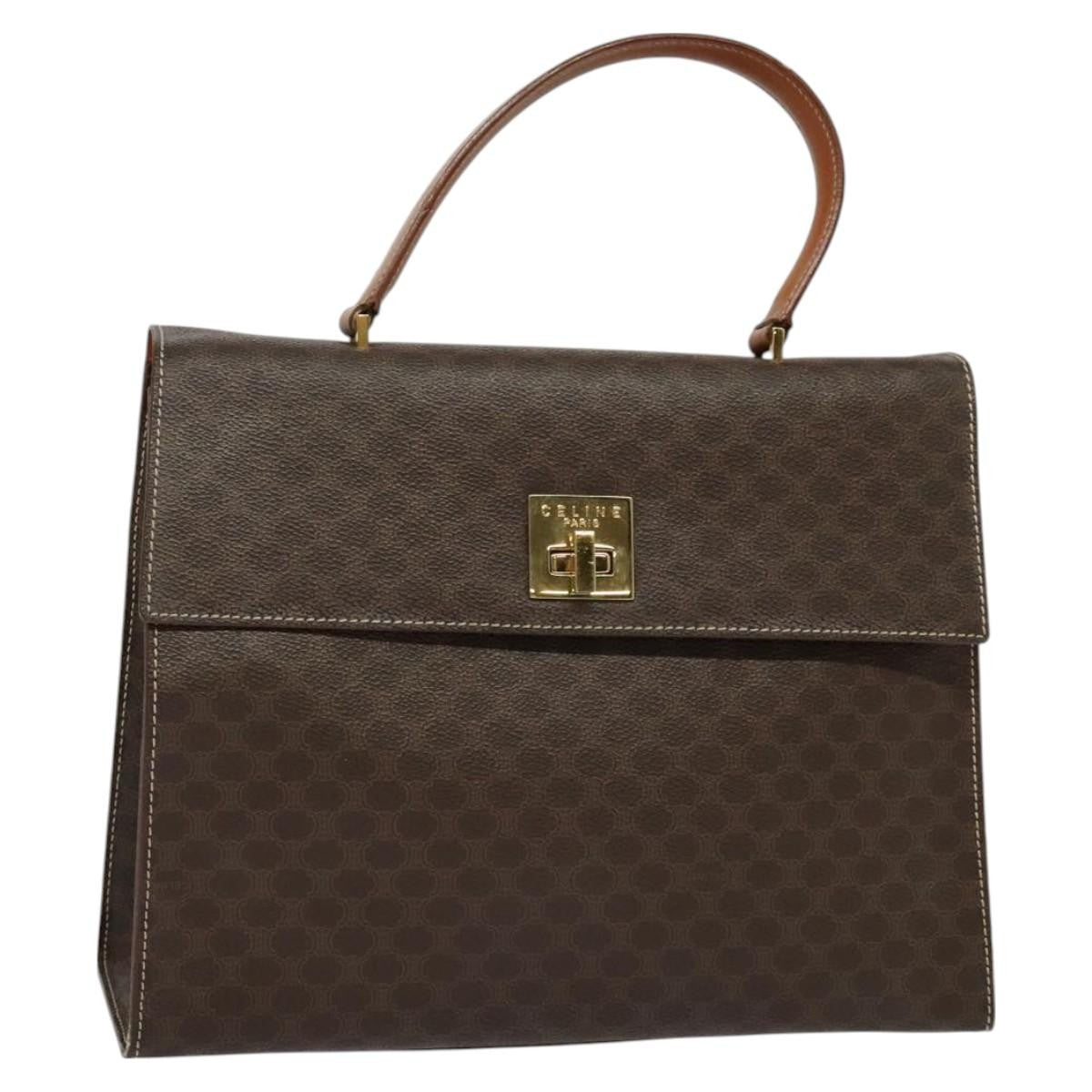 Celine Triomphe vintage handbag Macadam canvas, BROWN, CANVAS, Handbag