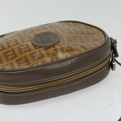 Fendi Vintage Zip Crossbody Bag Zucchino Canvas, BROWN, CANVAS, Clutche & pouche