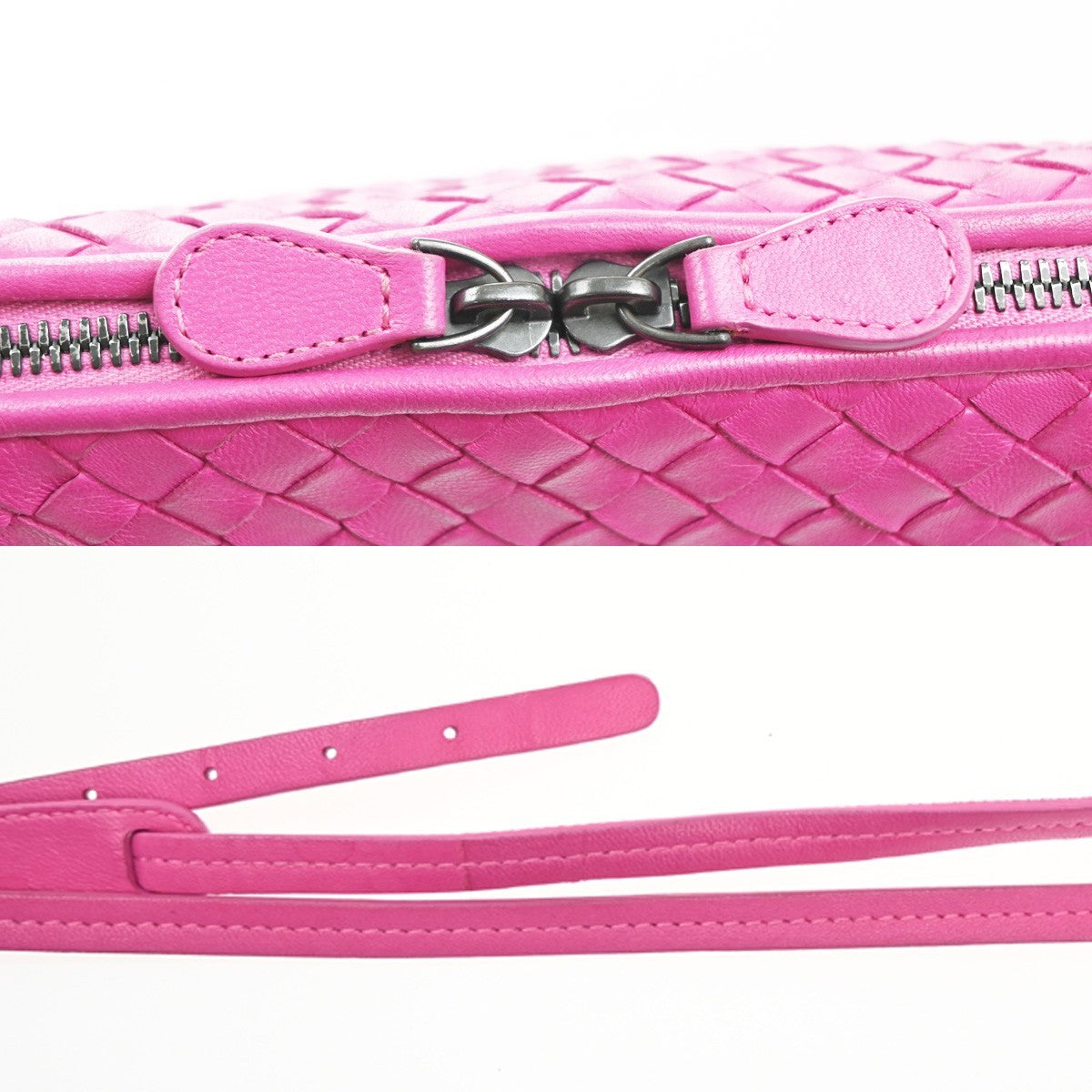 Bottega Veneta Nodini Crossbody Bag Intrecciato Nappa, PINK, LEATHER, Shoulder bag