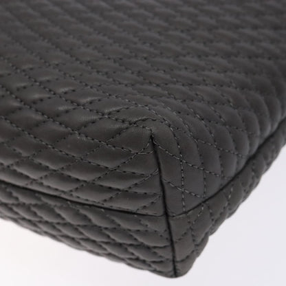 Bally Vintage Handbag Quilted Leather, GRAY, LEATHER, Handbag