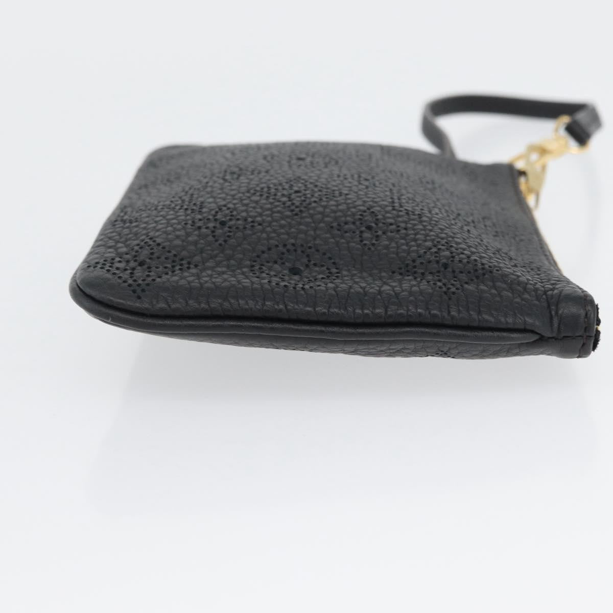 Louis Vuitton Selene Pochette Mahina Leather, Black, Leather, Clutch