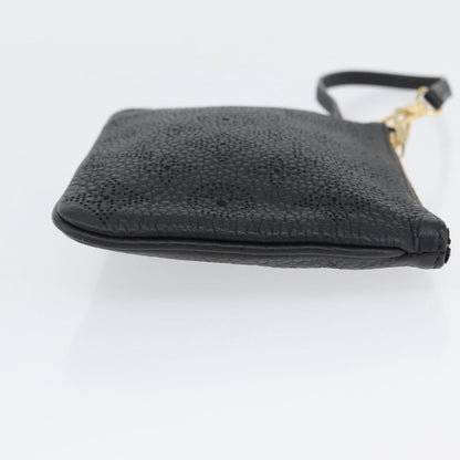 Louis Vuitton Selene Pochette Mahina Leather, Black, Leather, Clutch
