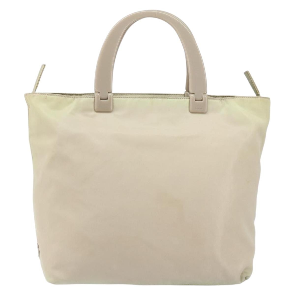 Prada Resin Handle Tote Tessuto, BEIGE, NYLON, Tote bag